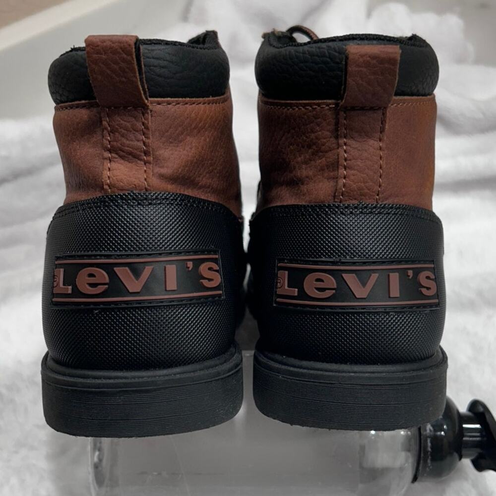 Levi’s Kids Duck Boots Brown Black Ankle Boots Size 4 Waterproof Style - Picture 5 of 8
